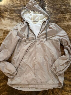 Mono B Lightweight Hooded Pullover Jacket in Taupe
